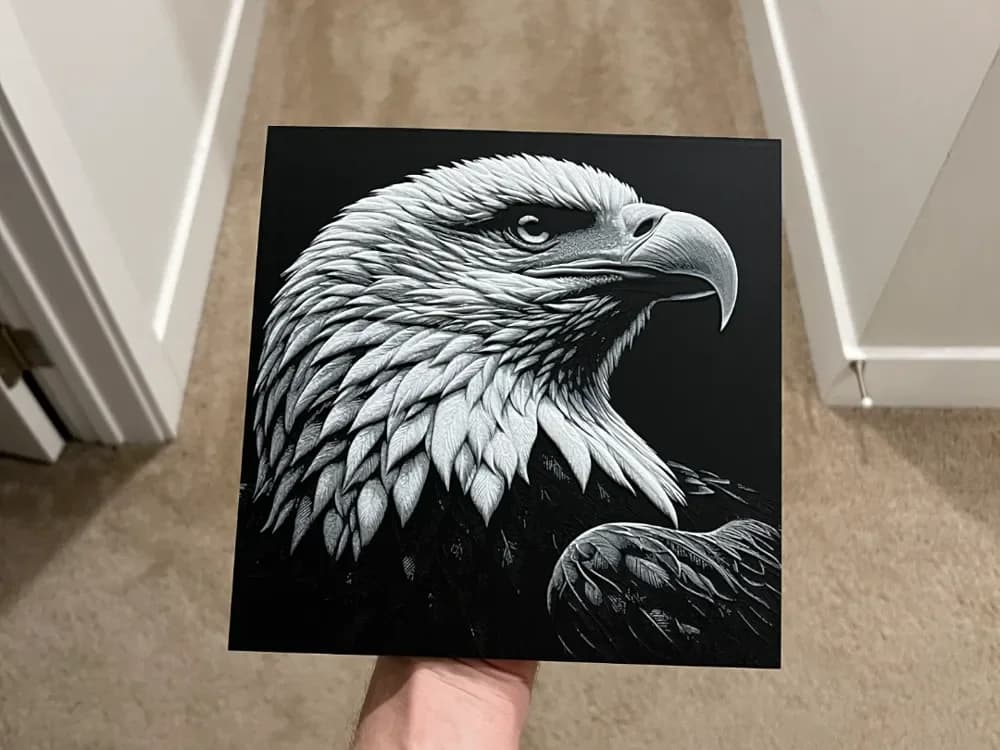 Eagle Face Hueforge by RP47 Designs HueForge model: Eagle Face Hueforge by RP47 Designs