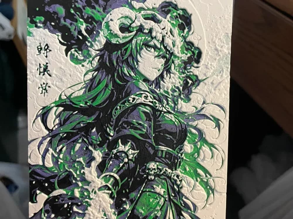 Sorcerer Woman with Bone Helmet Hueforge by Advancedtechworldwide HueForge model: Sorcerer Woman with Bone Helmet Hueforge by Advancedtechworldwide