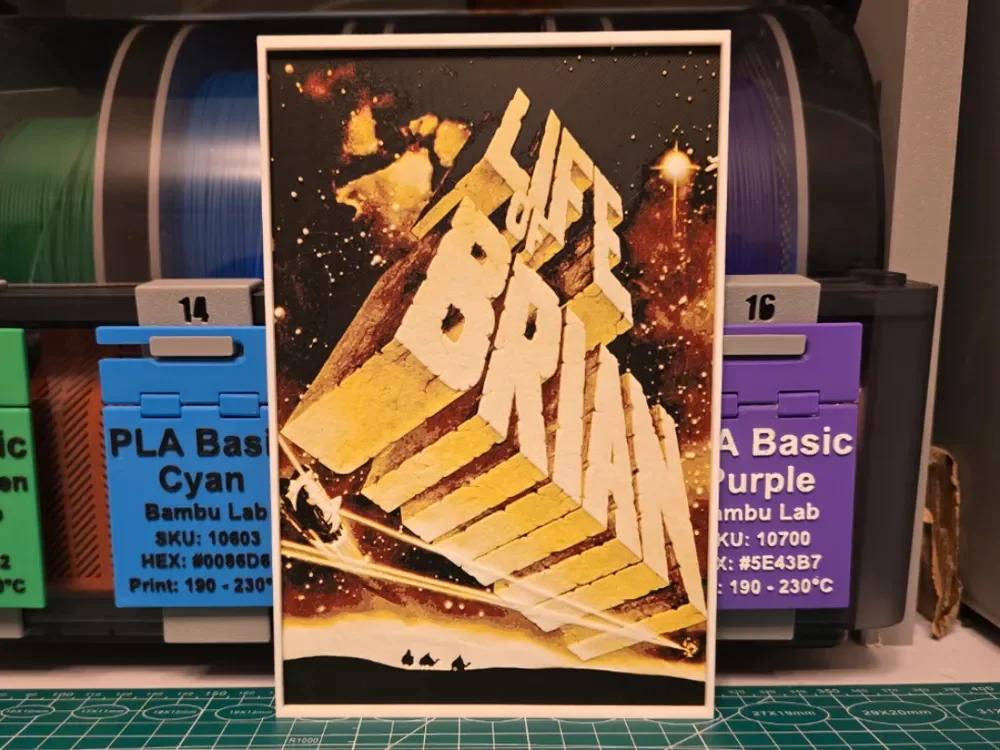 Monty Python's Life of Brian Poster - Hueforge Art by Lumpy3D HueForge model: Monty Python's Life of Brian Poster - Hueforge Art by Lumpy3D