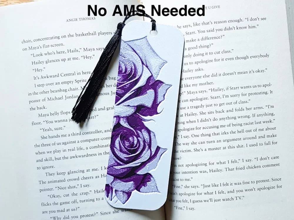 Roses Bookmark, Hueforge. Roses Bookmark, Hueforge.