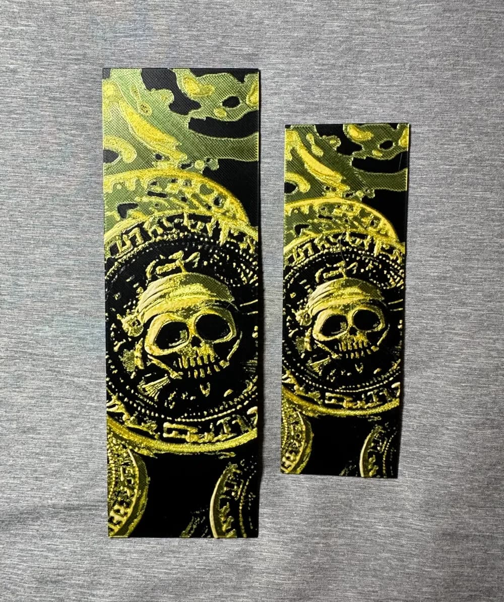 HueForge model: Pirate Gold Bookmarks - 2 sizes by Hey Ben