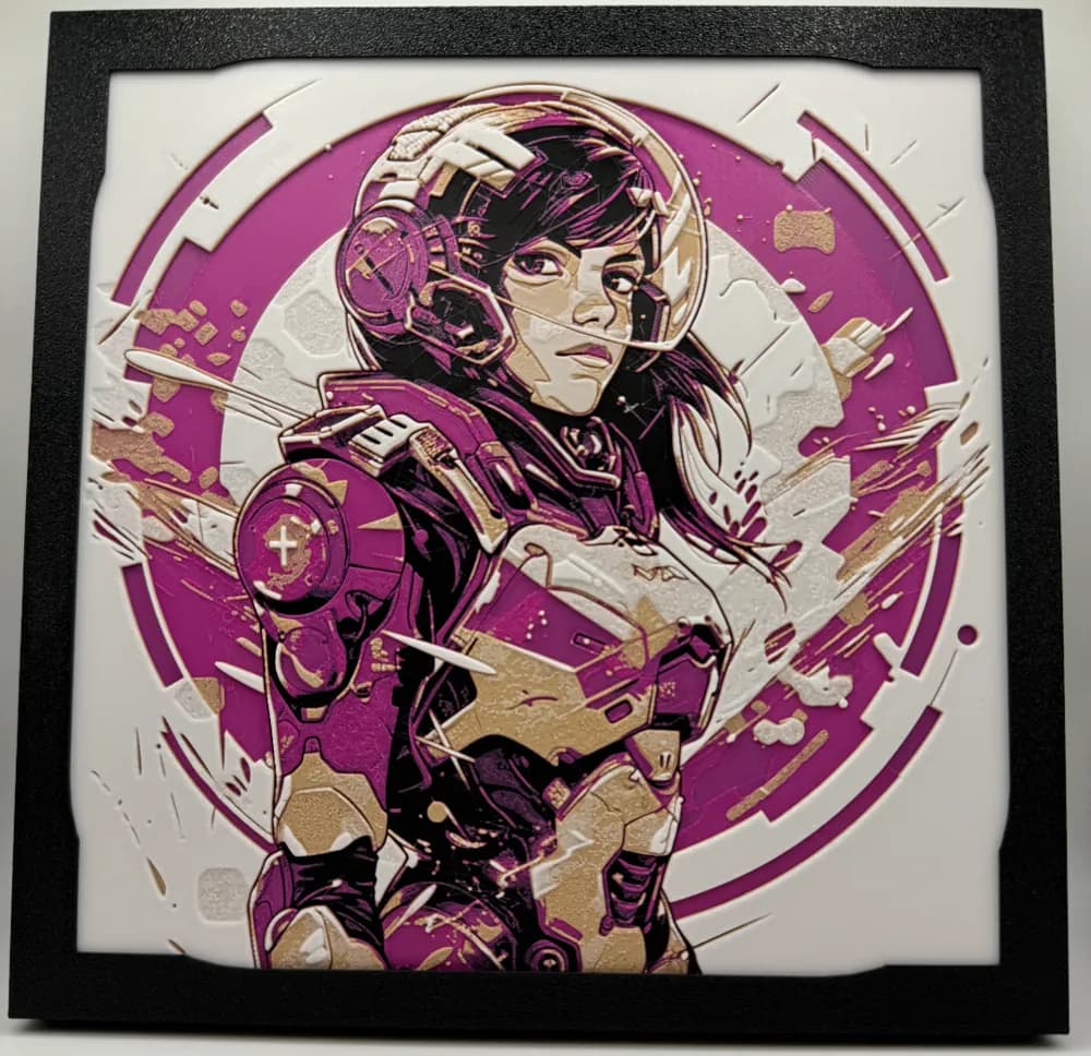 Overwatch - D'va - Hueforge by Canadian Gamer HueForge model: Overwatch - D'va - Hueforge by Canadian Gamer