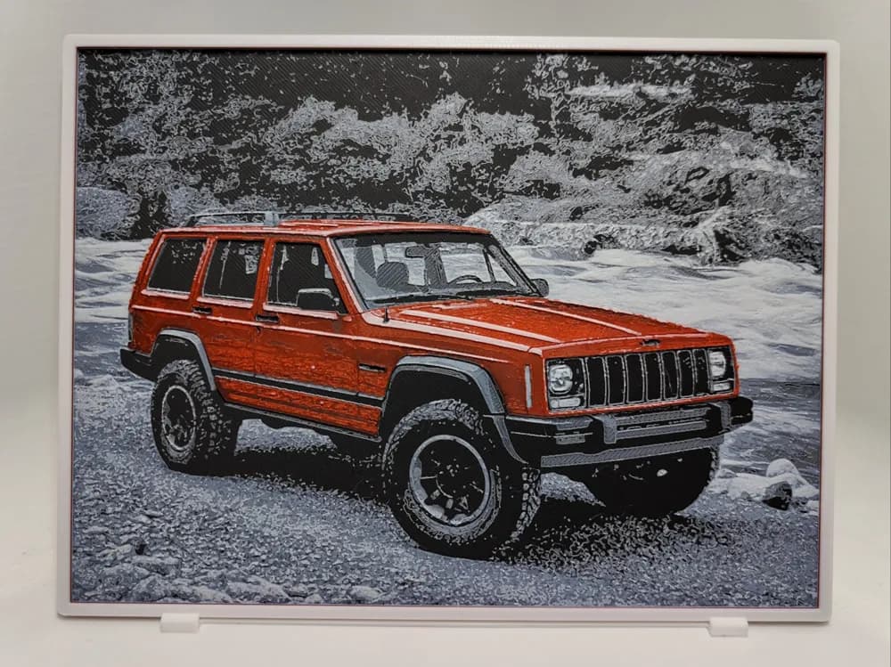 Jeep Cherokee XJ - Hueforge by BeaN HueForge model: Jeep Cherokee XJ - Hueforge by BeaN