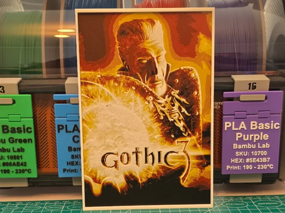 Gothic 3 Game Poster - Hueforge Art by Lumpy3D HueForge model: Gothic 3 Game Poster - Hueforge Art by Lumpy3D