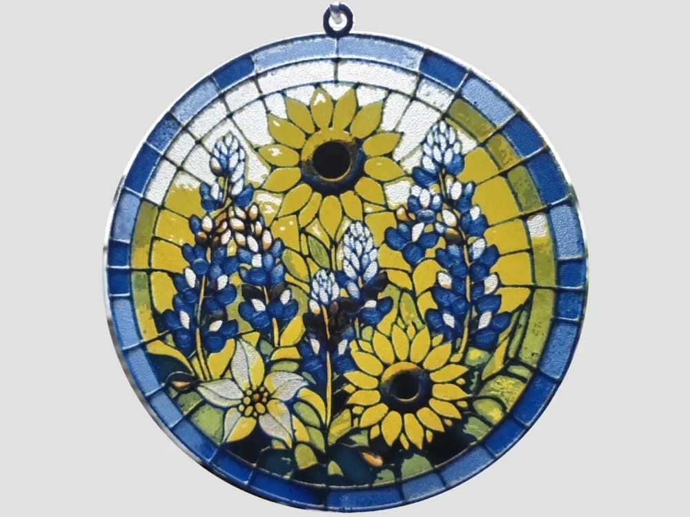 Stained Glass Style Lithophane Bluebells by tlavedas HueForge model: Stained Glass Style Lithophane Bluebells by tlavedas