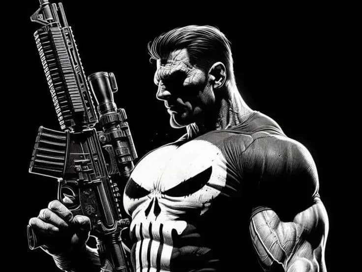 Punisher hueforge by leshowpatate HueForge model: Punisher hueforge by leshowpatate