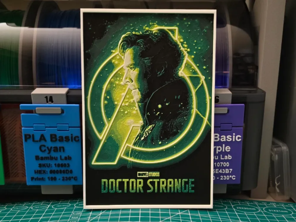 Doctor Strange Movie Poster - Hueforge Art by Lumpy3D HueForge model: Doctor Strange Movie Poster - Hueforge Art by Lumpy3D