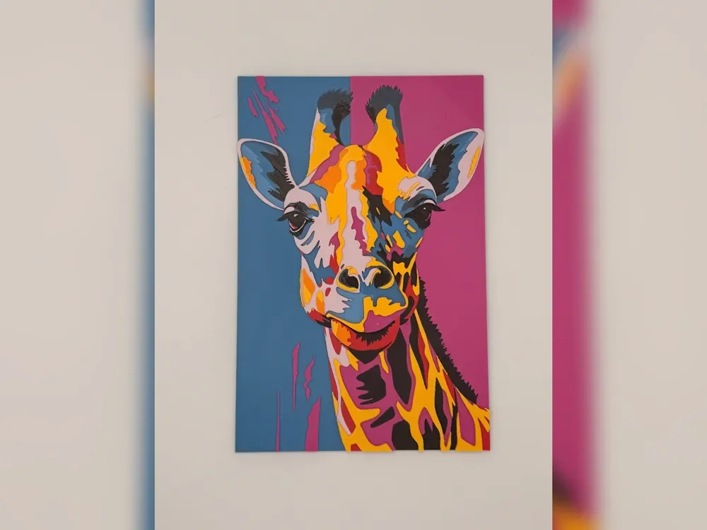 Neon Safari Giraffe Hueforge Pop Panel Neon Safari Giraffe Hueforge Pop Panel