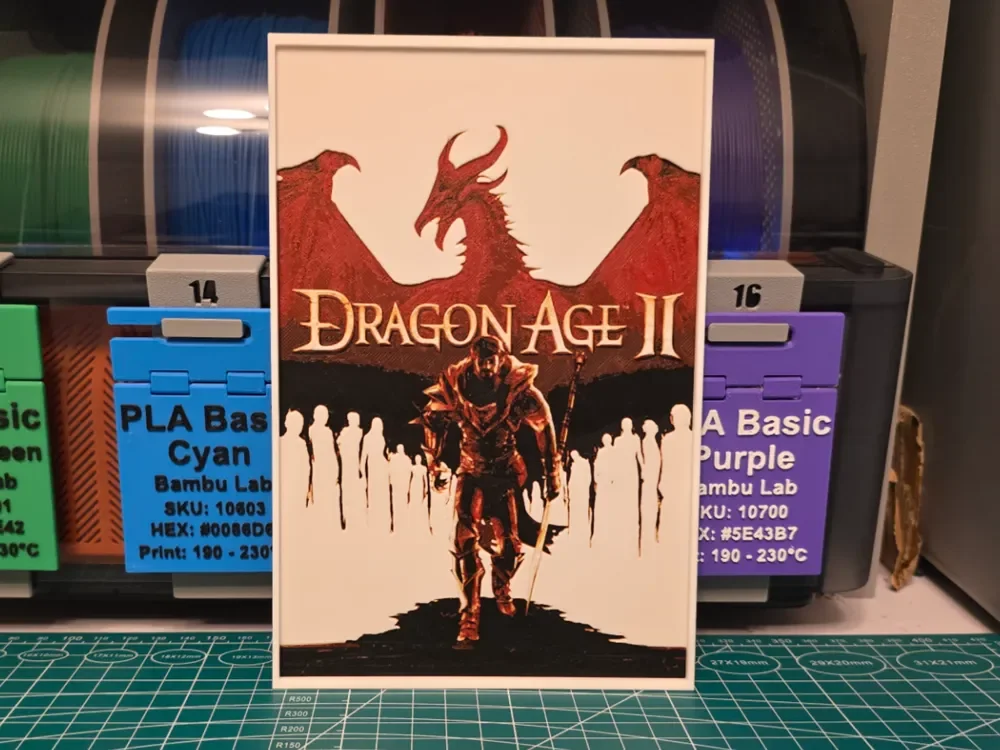 Dragon Age II Game Poster - Hueforge Art by Lumpy3D HueForge model: Dragon Age II Game Poster - Hueforge Art by Lumpy3D