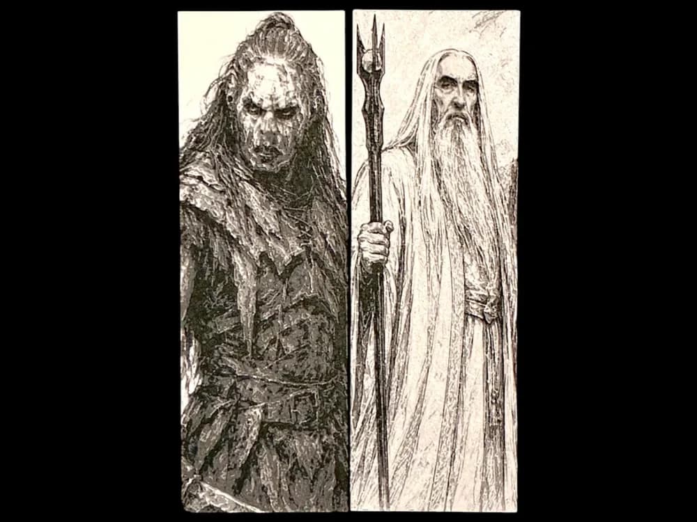 Saruman the White & Lurtz Bookmark Set | LOTR by The SkyLab 3D HueForge model: Saruman the White & Lurtz Bookmark Set | LOTR by The SkyLab 3D