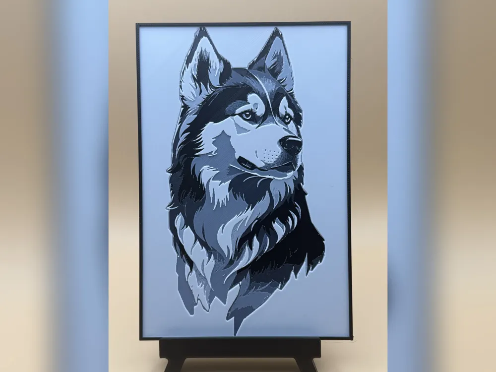 Siberian Husky HueForge Print by iPrintStuffau HueForge model: Siberian Husky HueForge Print by iPrintStuffau