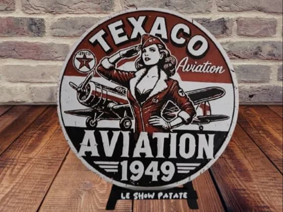 Plaque vintage Texaco Aviation hueforge by leshowpatate HueForge model: Plaque vintage Texaco Aviation hueforge by leshowpatate