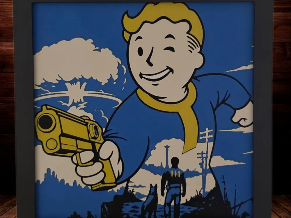 Vault Boy - Fallout - Vault 111 (Fallout 4) - 4C by Side Quest Hues HueForge model: Vault Boy - Fallout - Vault 111 (Fallout 4) - 4C by Side Quest Hues
