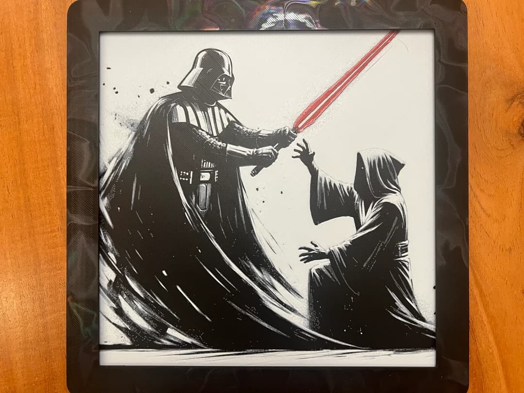 Darth Vader Strikes by JustBe 3D Printing HueForge model: Darth Vader Strikes by JustBe 3D Printing