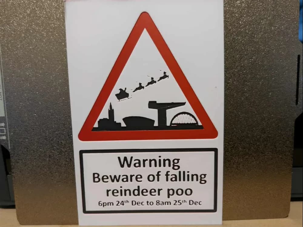 Funny Christmas Hueforge Warning - Reindeer Funny Christmas Hueforge Warning - Reindeer