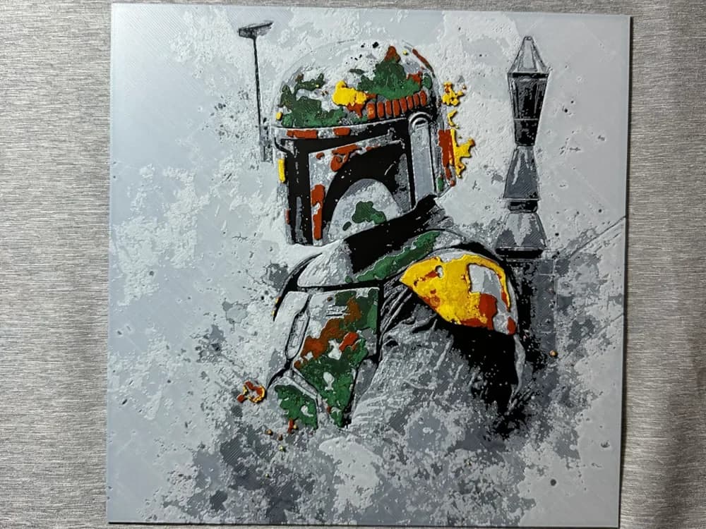Boba Fett 5-color Hueforge by Hey Ben HueForge model: Boba Fett 5-color Hueforge by Hey Ben