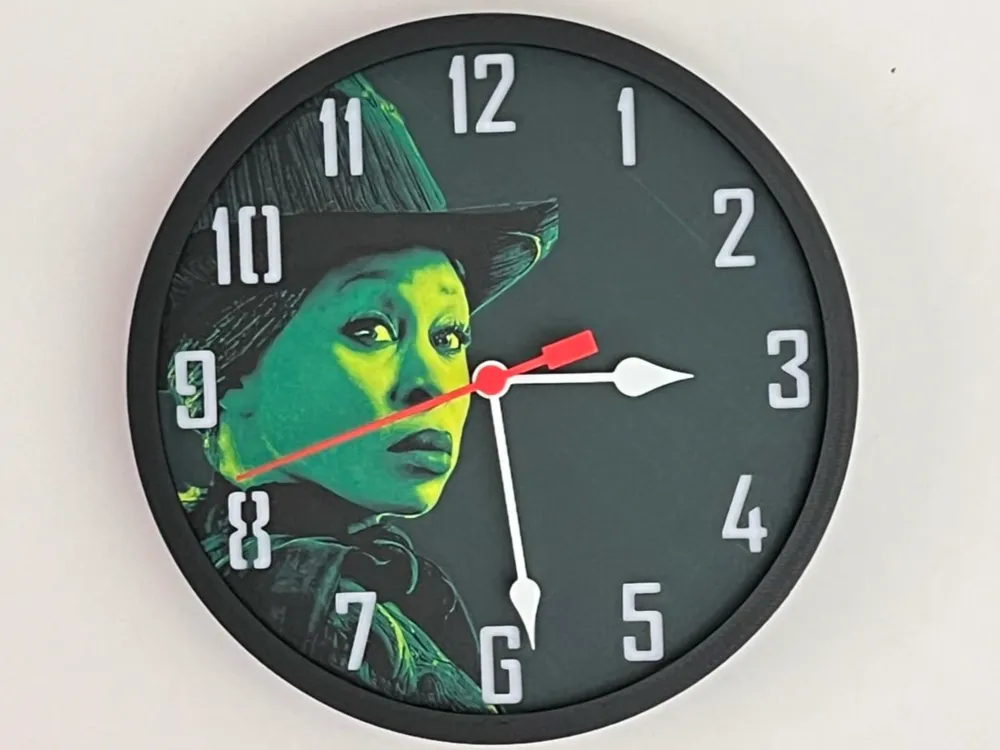 HueForge model: Customizable Clock - Elphaba, Wicked by 3djd
