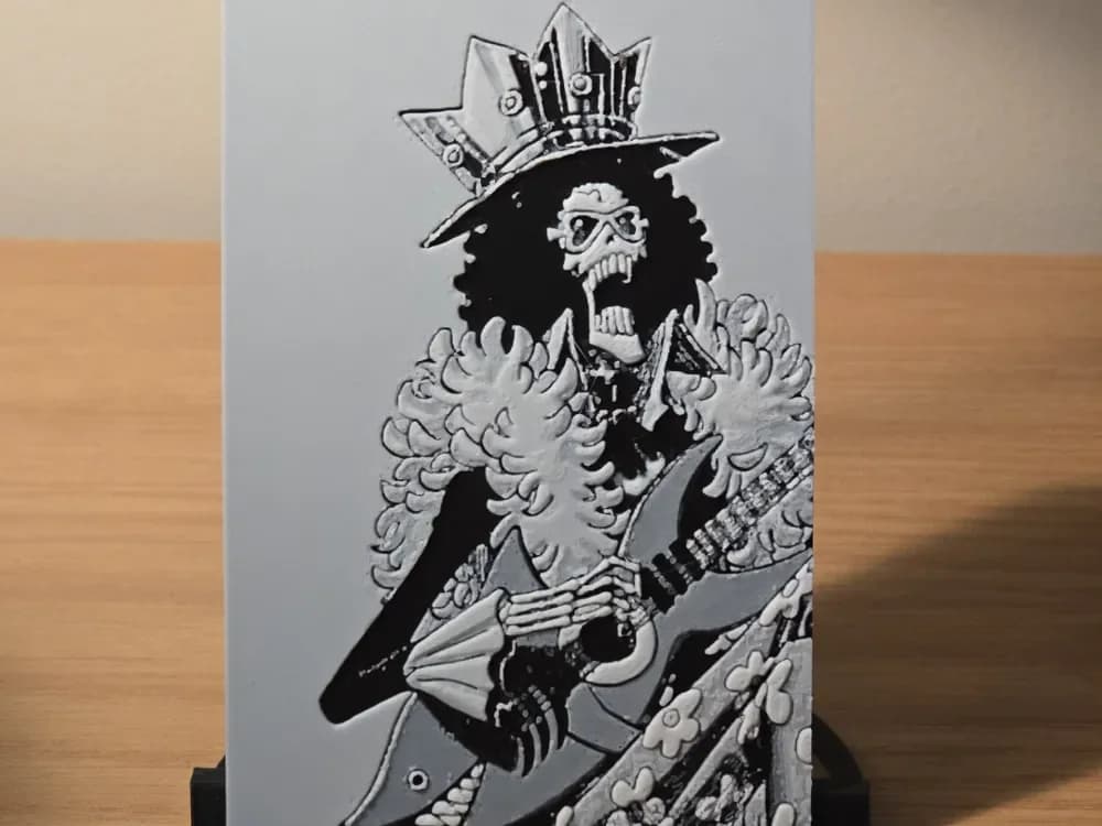 Hueforge - One Piece - Brook 2 by FxD | Function-X-Design HueForge model: Hueforge - One Piece - Brook 2 by FxD | Function-X-Design