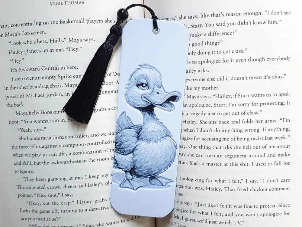 Bookmark, Cartoon Duck, Hueforge Bookmark, Cartoon Duck, Hueforge