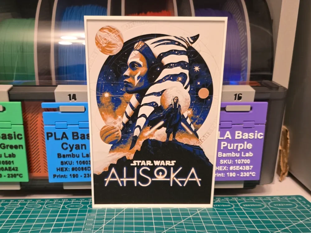 Star Wars: Ahsoka Poster - Hueforge Art by Lumpy3D HueForge model: Star Wars: Ahsoka Poster - Hueforge Art by Lumpy3D