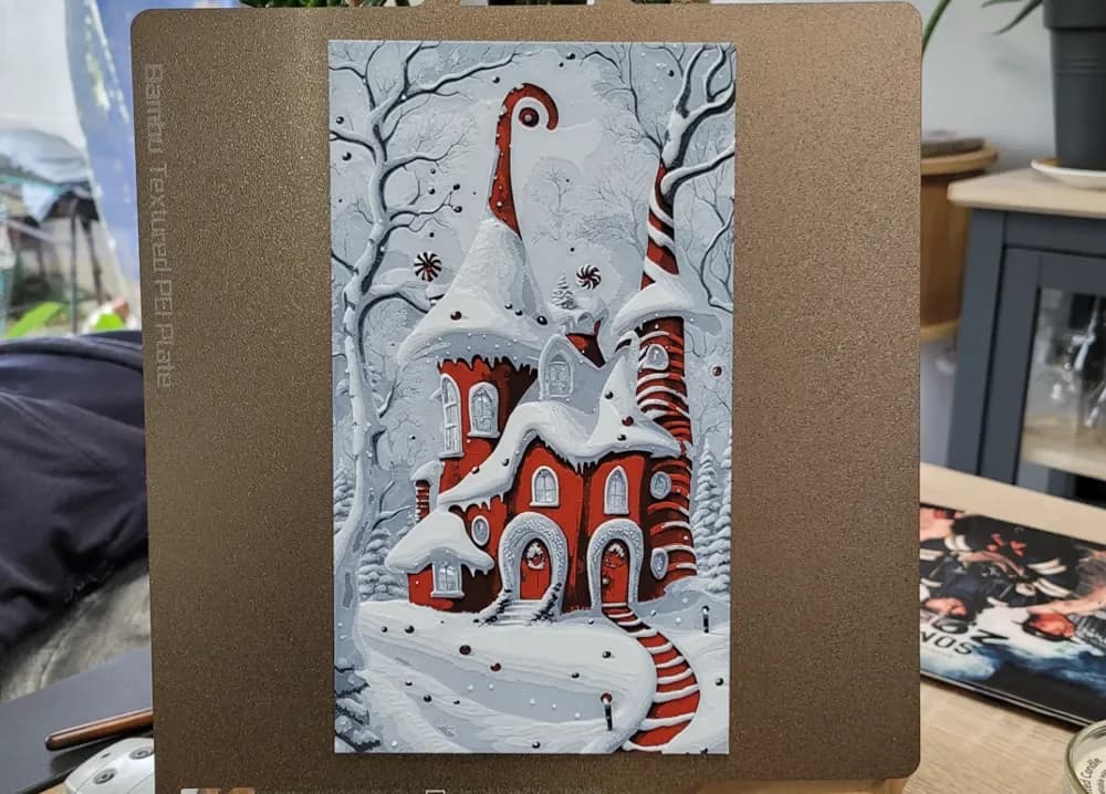 Red House in a Snowy & Foggy Forest - HF by Vincent111 HueForge model: Red House in a Snowy & Foggy Forest - HF by Vincent111