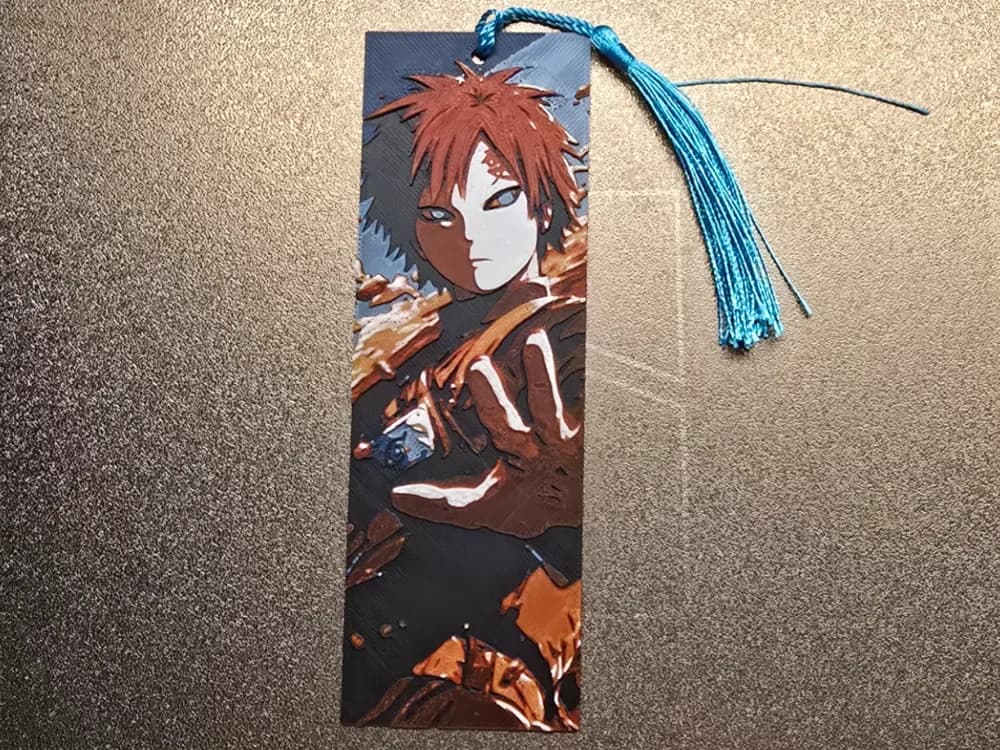 Naruto Bookmark - Gahara by 3D-Mentiel HueForge model: Naruto Bookmark - Gahara by 3D-Mentiel