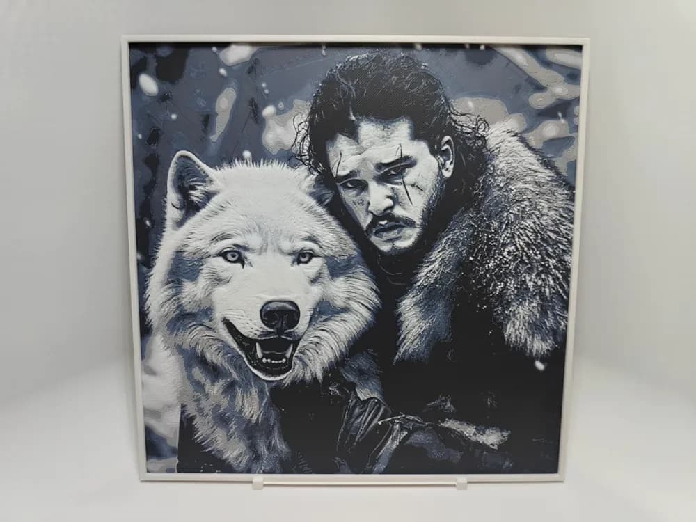 John Snow with Ghost - Hueforge by BeaN HueForge model: John Snow with Ghost - Hueforge by BeaN