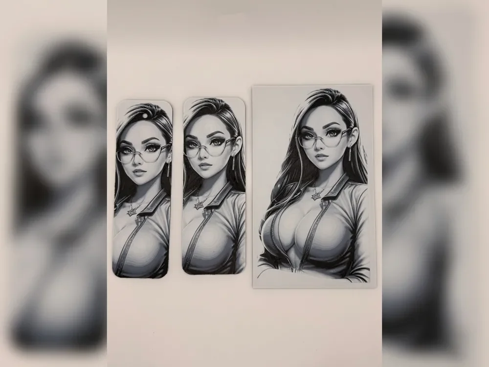 Greyscale Woman with Glasses Bookmark Set