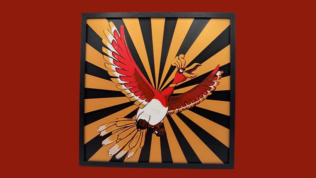 Ho-Oh - Pokemon Hueforge by Canadian Gamer HueForge model: Ho-Oh - Pokemon Hueforge by Canadian Gamer