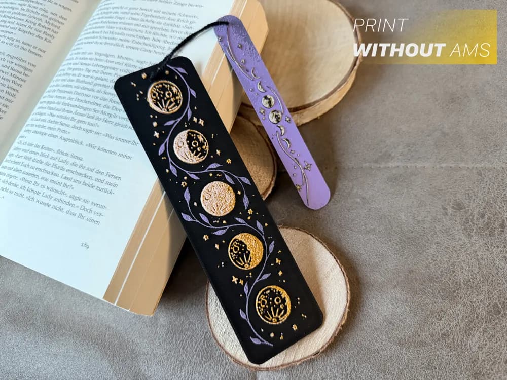 Moon Phases Bookmark by Loupes HueForge model: Moon Phases Bookmark by Loupes