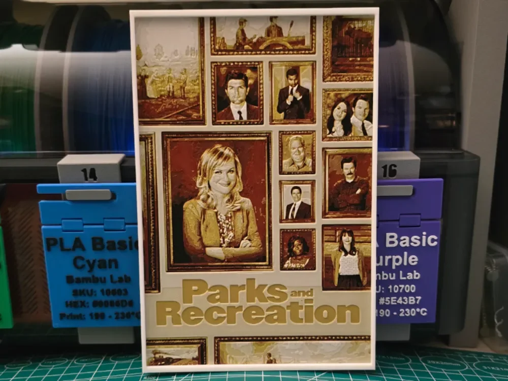 HueForge model: Parks and Recreation Poster - Hueforge Art by Lumpy3D