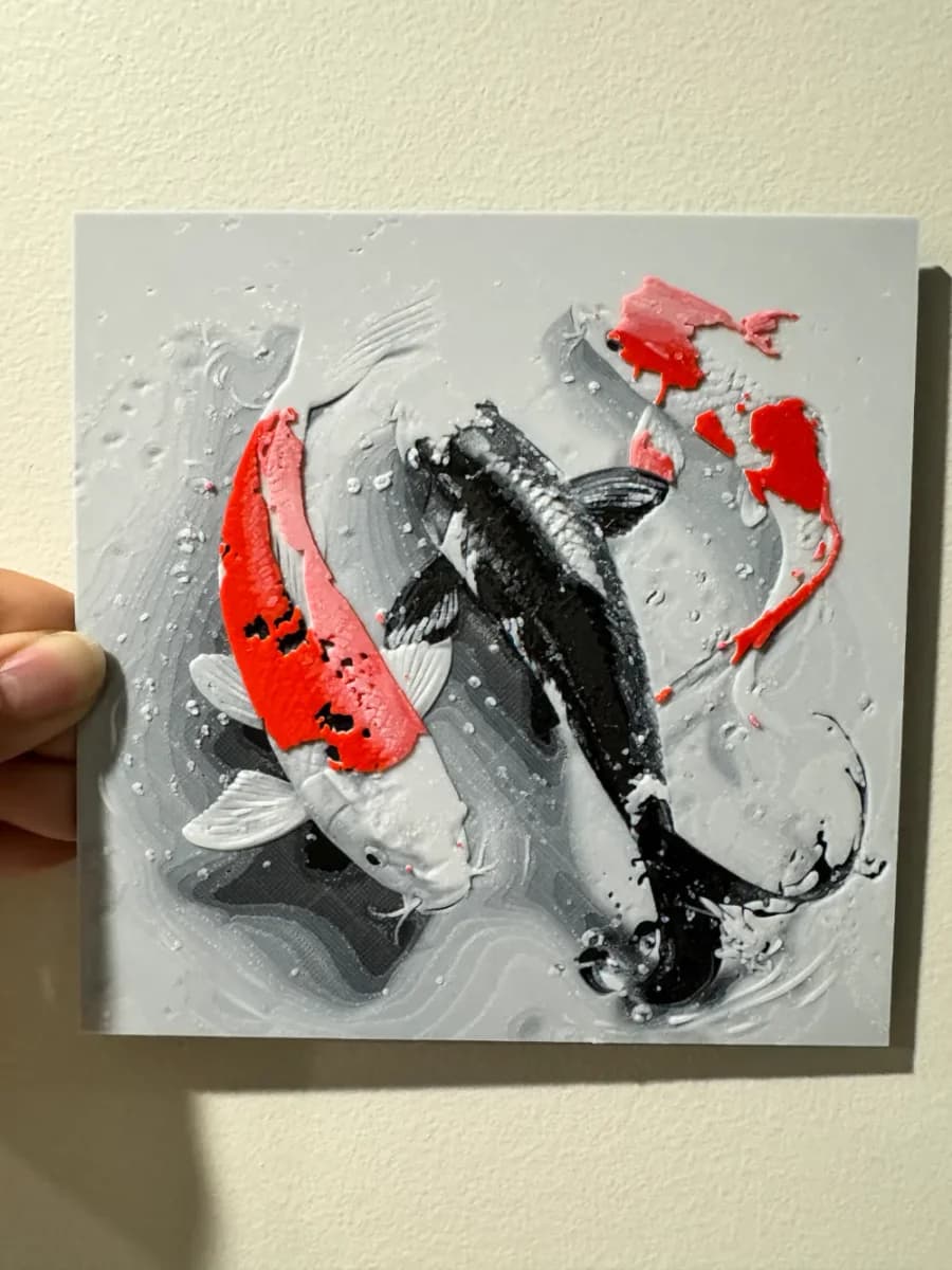 HueForge model: More Koi - HueForge Print by cyanidesugar