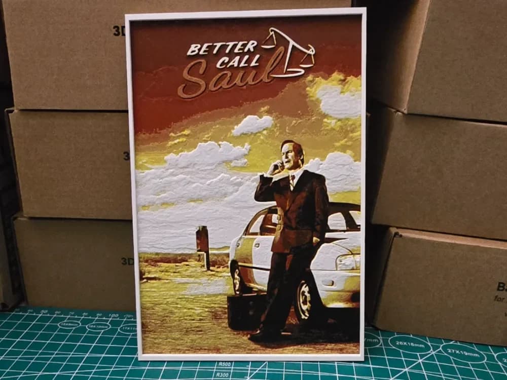 Better Call Saul Poster - Hueforge Art by Lumpy3D HueForge model: Better Call Saul Poster - Hueforge Art by Lumpy3D