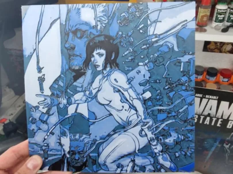 Ghost In the Shell Hueforge - Blue art by Dakiren HueForge model: Ghost In the Shell Hueforge - Blue art by Dakiren