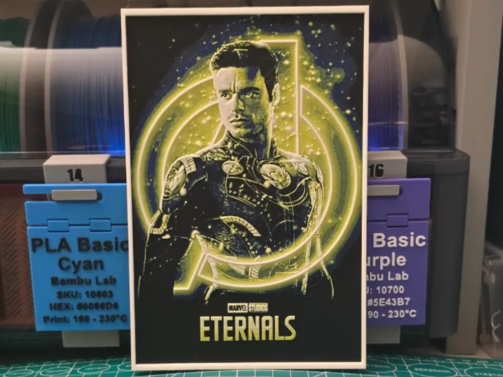 Eternals Movie Poster - Hueforge Art by Lumpy3D HueForge model: Eternals Movie Poster - Hueforge Art by Lumpy3D