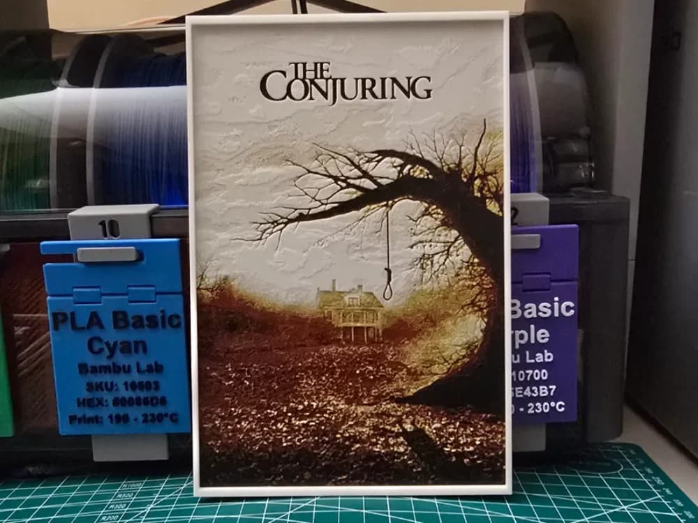 The Conjuring Movie Poster - Hueforge Art by Lumpy3D HueForge model: The Conjuring Movie Poster - Hueforge Art by Lumpy3D