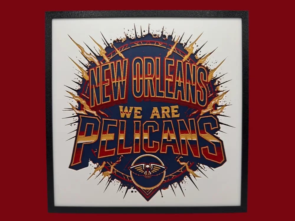 HueForge model: New Orleans Pelicans - NBA by Canadian Gamer