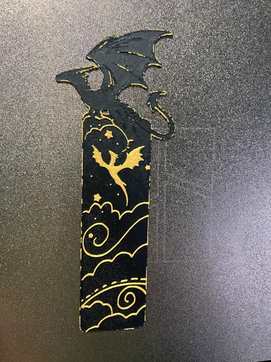 gold dragon bookmark by Morganja HueForge model: gold dragon bookmark by Morganja