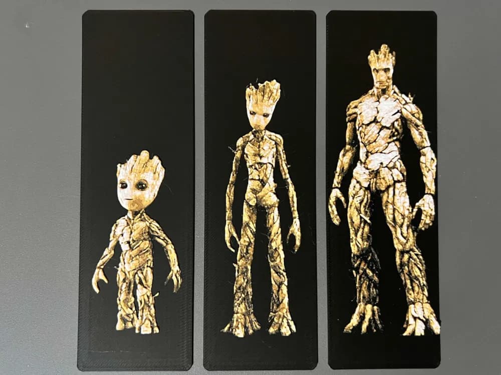 HueForge model: Guardians of the Galaxy: Groot Bookmark Set by 3djd