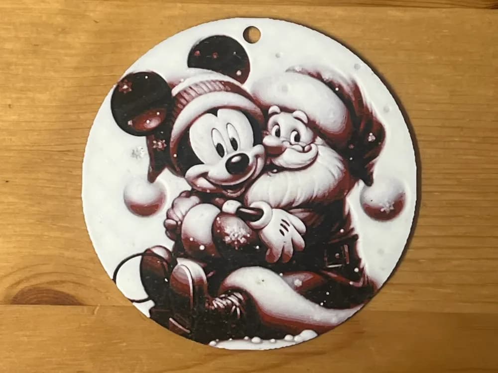mickey mouse and Santa bauble by Morganja HueForge model: mickey mouse and Santa bauble by Morganja