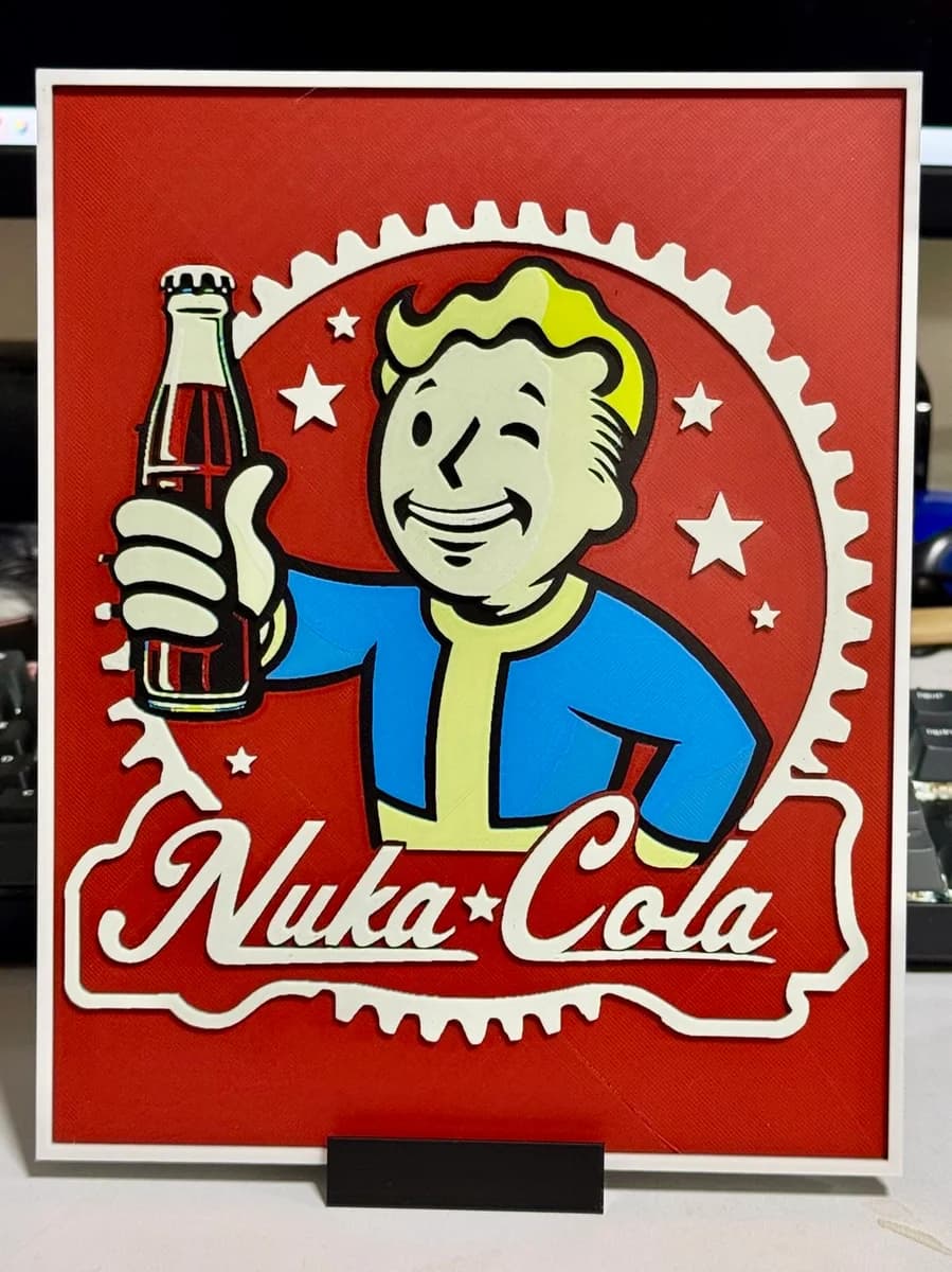 Nuka Cola Sign by Strata Prints HueForge model: Nuka Cola Sign by Strata Prints