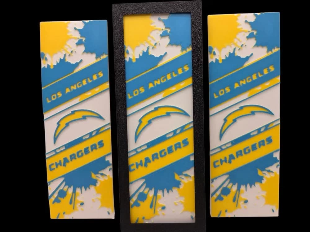 Chargers 50mm x 150mm Bookmark by MythicHue's HueForge model: Chargers 50mm x 150mm Bookmark by MythicHue's