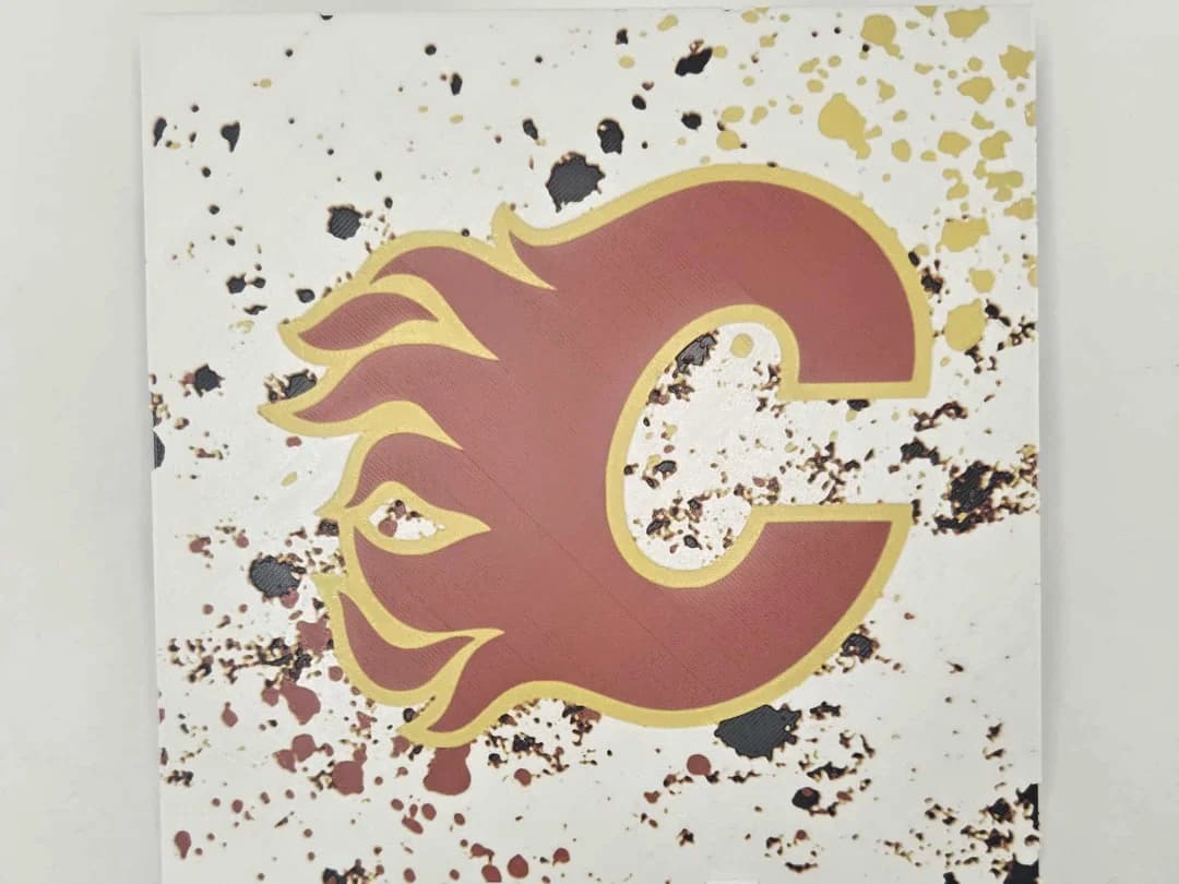 Graffiti Calgary Flames Hueforge by 3Ree Printing HueForge model: Graffiti Calgary Flames Hueforge by 3Ree Printing