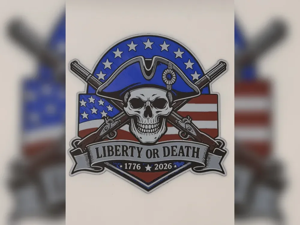 Liberty or Death Skull Badge hueforge print Liberty or Death Skull Badge hueforge print
