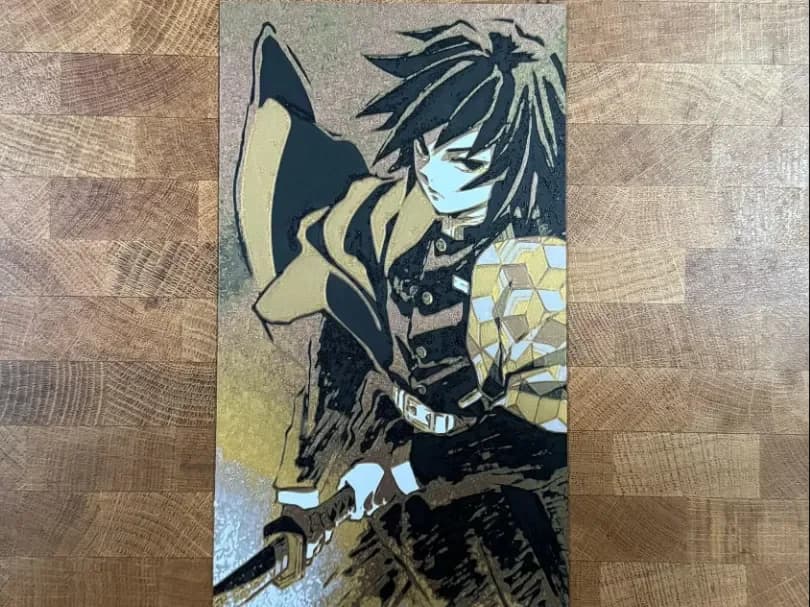 Demon Slayer - Giyu, Water Hashira by Pretty Okay Prints HueForge model: Demon Slayer - Giyu, Water Hashira by Pretty Okay Prints