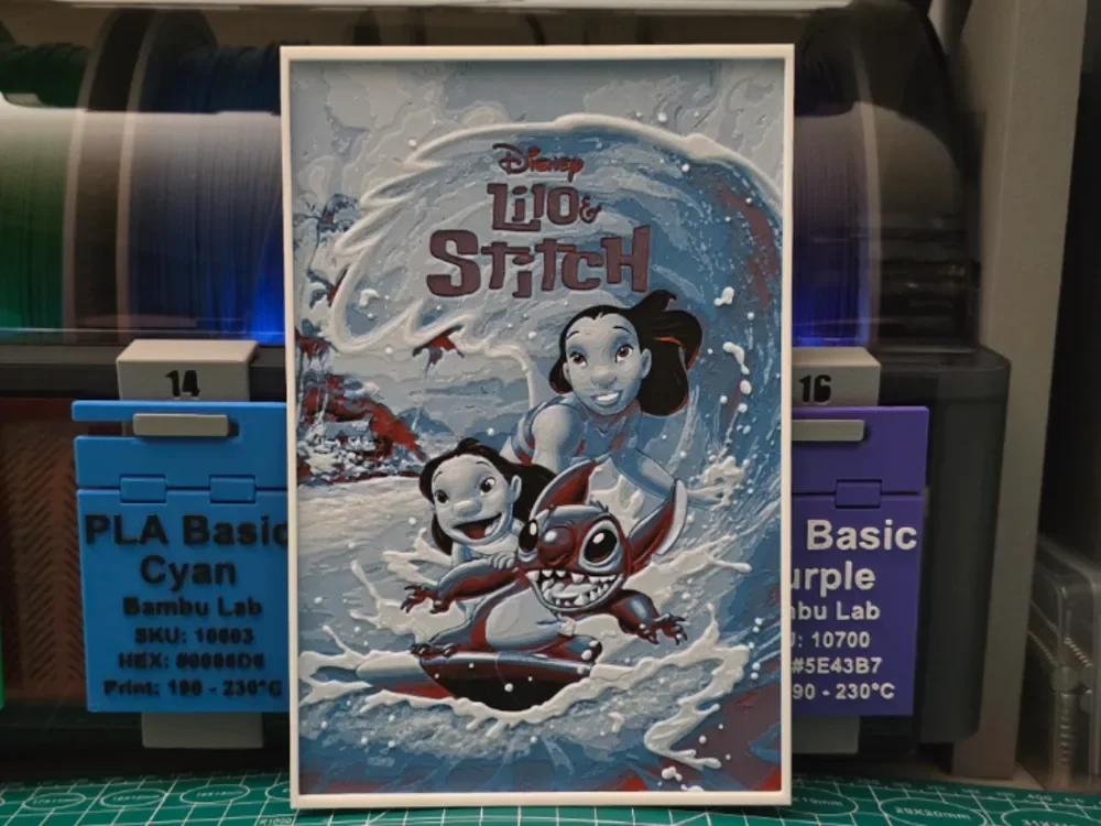 Lilo & Stitch Movie Poster - Hueforge Art by Lumpy3D HueForge model: Lilo & Stitch Movie Poster - Hueforge Art by Lumpy3D