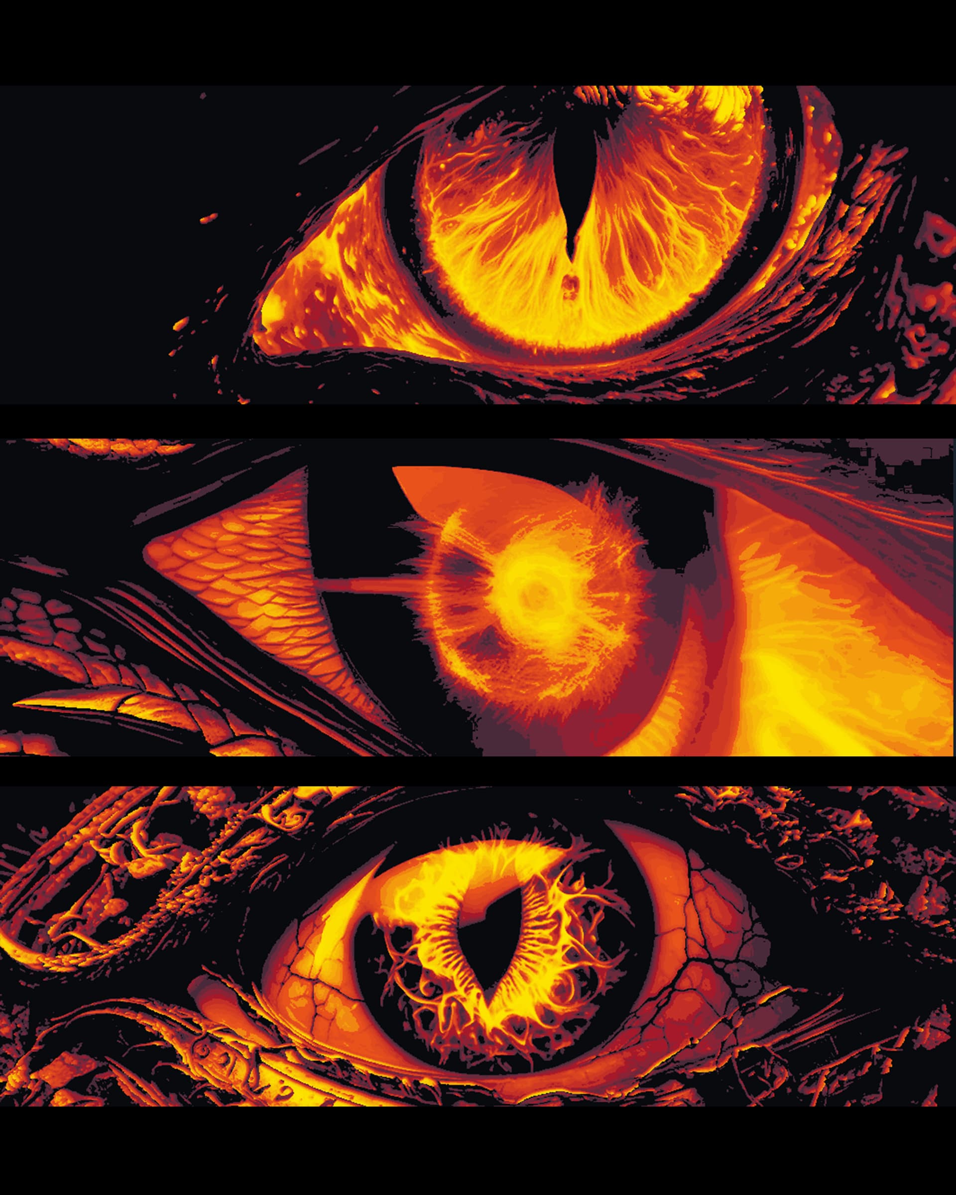 The dragon's eye is drawn to the flames - Set of bookmarks by BooneCo3d HueForge model: The dragon's eye is drawn to the flames - Set of bookmarks by BooneCo3d