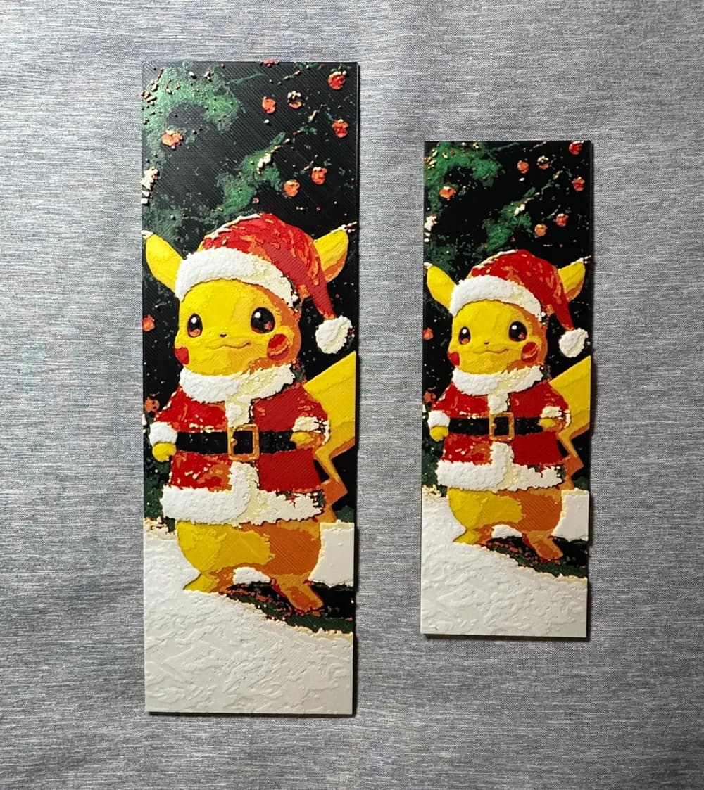 Santa Pikachu Hueforge Bookmarks - 2 sizes by Hey Ben HueForge model: Santa Pikachu Hueforge Bookmarks - 2 sizes by Hey Ben