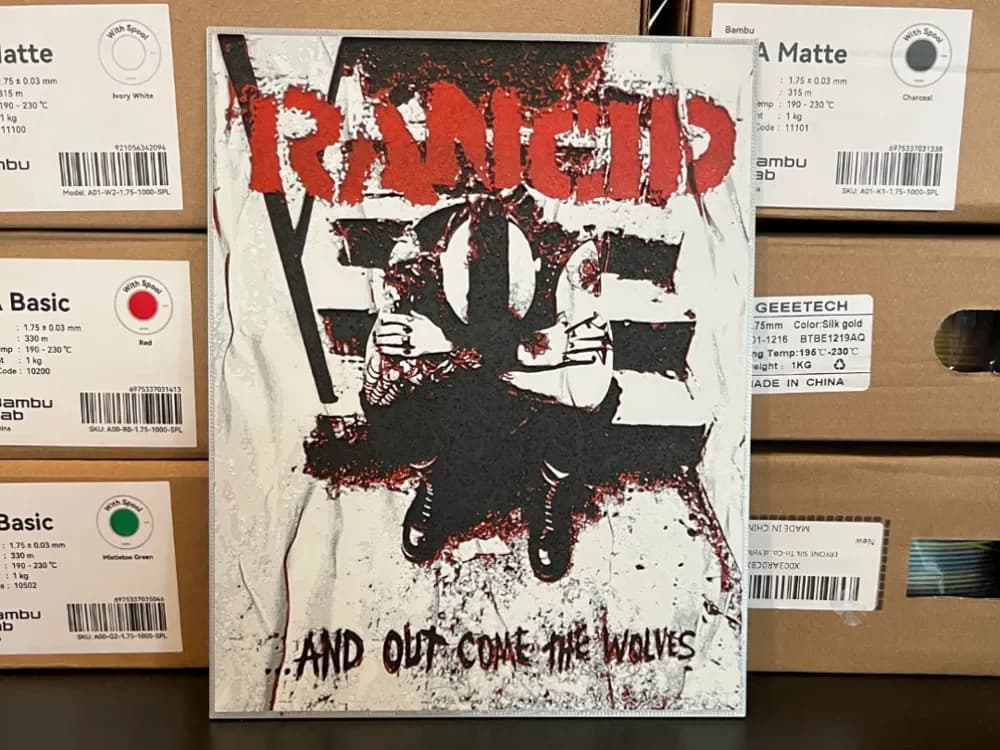 Rancid - Out Come the Wolves Hueforge by Estiv HueForge model: Rancid - Out Come the Wolves Hueforge by Estiv