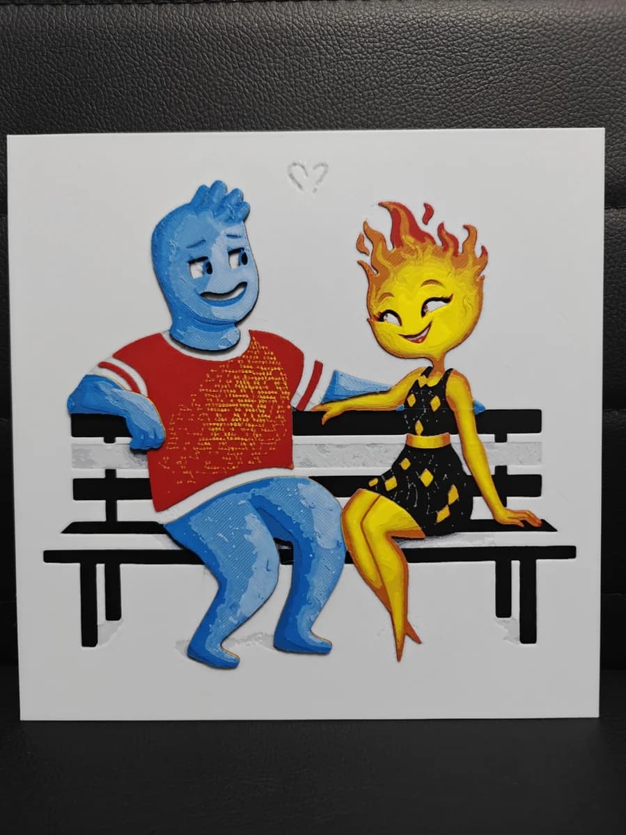 Wade and Ember From Elemental by TheHueforgeLady HueForge model: Wade and Ember From Elemental by TheHueforgeLady
